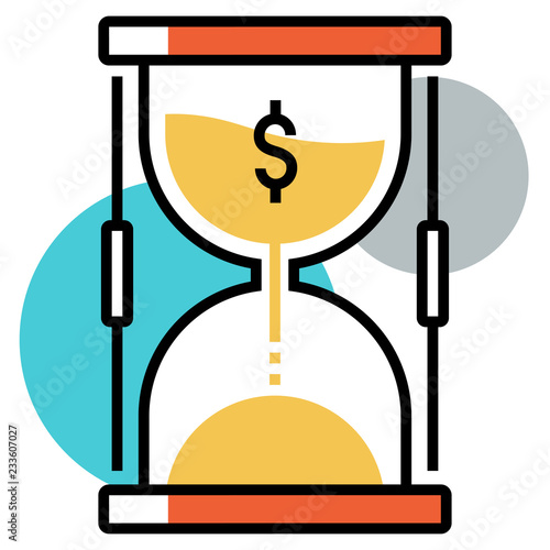 Investment duration FlatOutline illustration