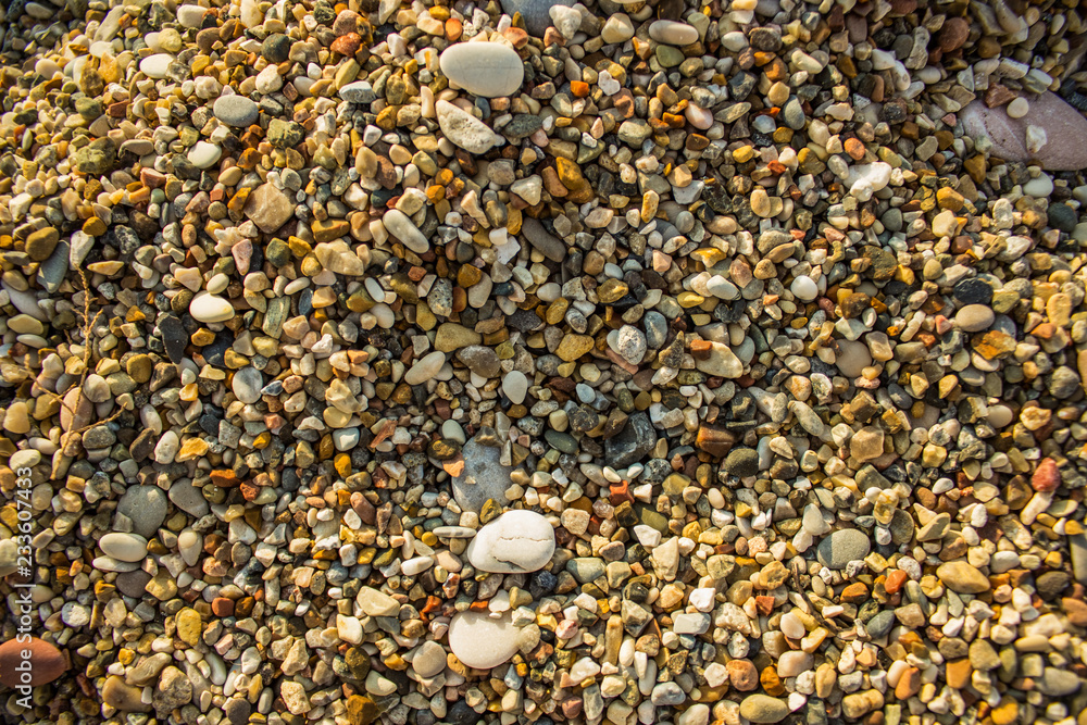 colorful yellow small stones background texture from sea shore waterfront district colorful yellow small stones background texture from sea shore waterfront district
