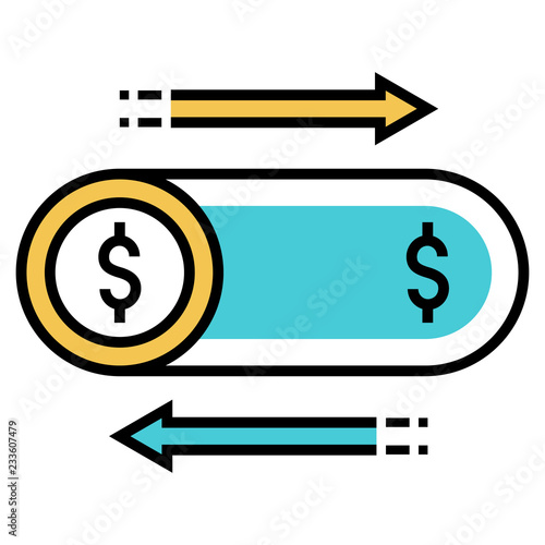 Switching investment fund FlatOutline illustration