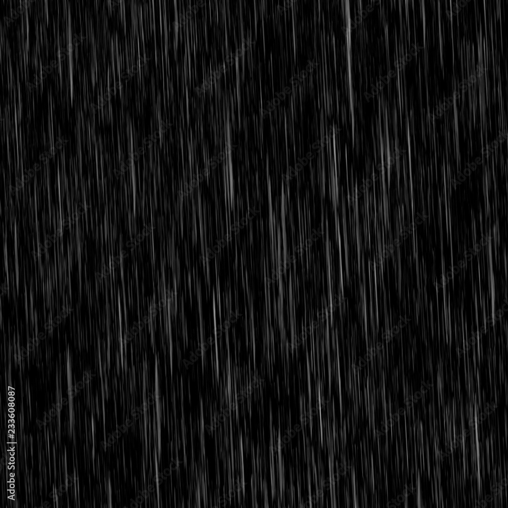 Isolated rain effect on black background. Wet weather. Falling water. Stock  Illustration | Adobe Stock