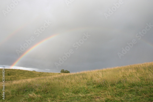 rainbow over field