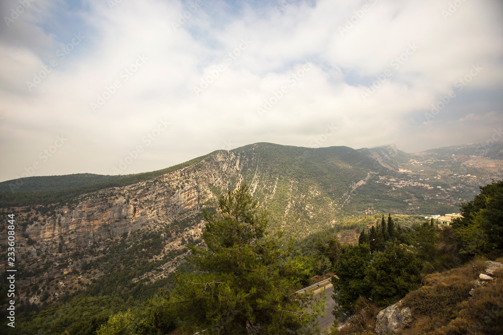 Lebanon's Qadisha Valley landscape. The historic Qadisha Valley in Lebanon.