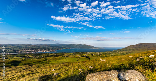 The Cooley Mountains are located on the Cooley Peninsula in northeast County Louth in Ireland.