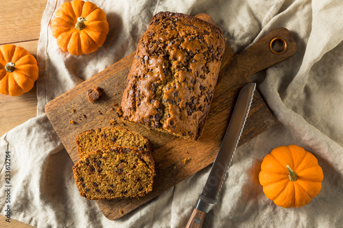 Homemade Chocolate Chip Pumpkin Bread photo