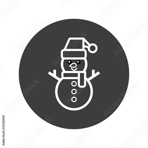 christmas snowman vector outline icon