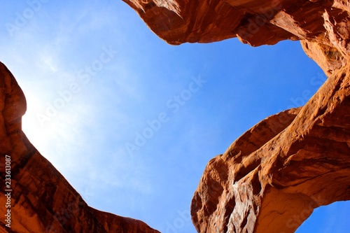 Arched sandstone structure.