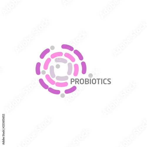 Probiotics logo. Bacteria logo. Concept of healthy nutrition ingredient for therapeutic purposes. Simple flat style trend modern logotype graphic design isolated