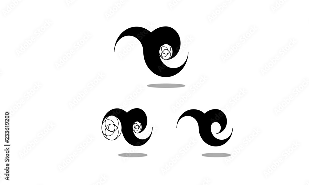 Fototapeta premium Vektorsatz schwarzen Logodesig in der modischen linearen Zeichen gemacht mit weißen Hintergrund - Luxusprodukte, Floristenembleme, organische Kosmetikverpackung