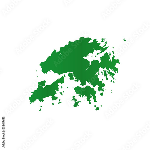 Map Of Hong Kong. Green color