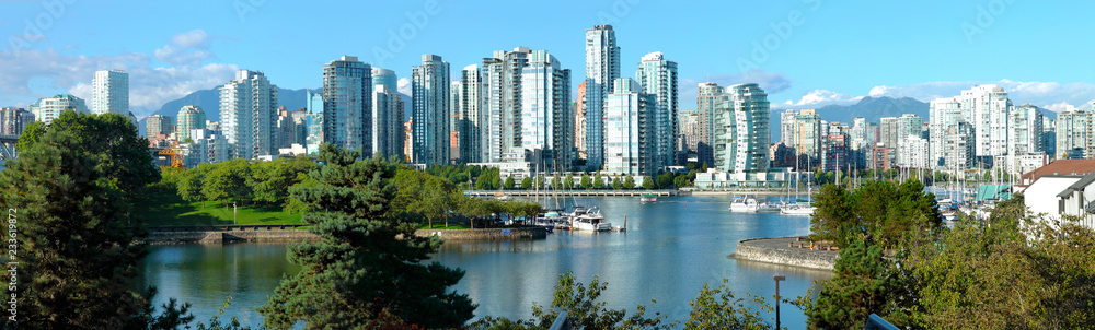 Vancouver BC skyline at False creek.