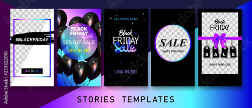 Instagram Stories templates. Clean & Modern. Instagram Black Friday sale backgrounds. These insta templates are ideal for fashion, lifestyle and travelling bloggers, boutiques' owners, photographers