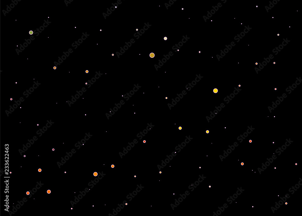background is a space with many stars and planets