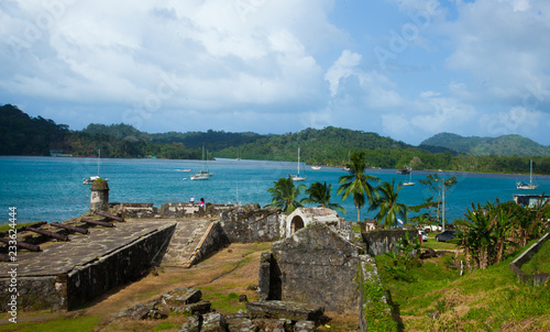 The old castle of Portobelo in the Caribbean of Panama.Historic Village famous for the Pirates History