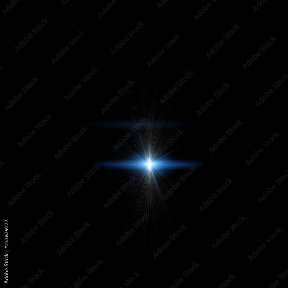 Isolated realistic lens flare visual effect on black night background. Space star. Isolated realistic lens flare visual effect on black night background. Space star.