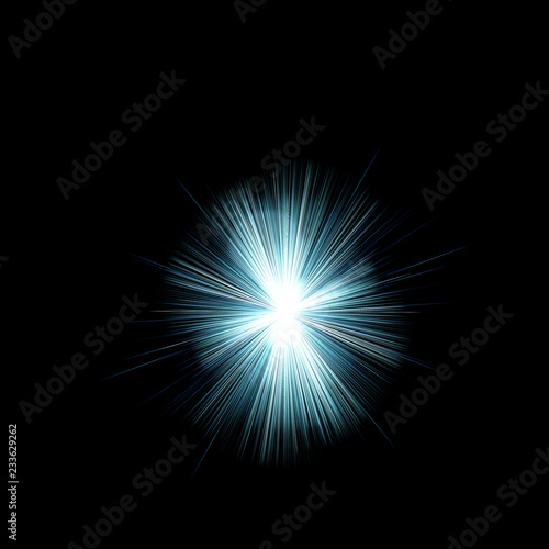 Wallpaper Mural Isolated realistic lens flare visual effect on black night background. Space star.  Torontodigital.ca