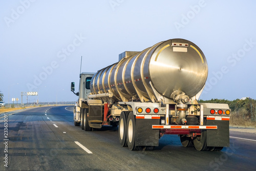 Tanker truck driving on the freeway