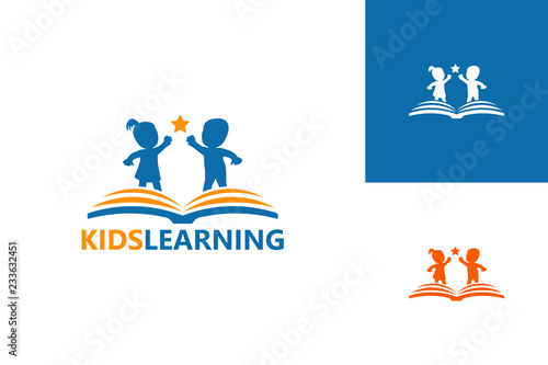 Kids Learning Logo Template Design Vector, Emblem, Design Concept, Creative Symbol, Icon