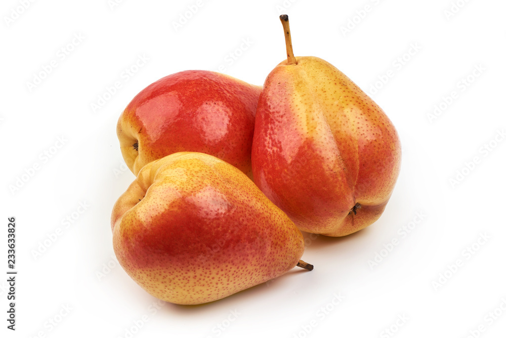 Fresh Ripe Organic Pears, isolated on a white background. Close-up. Fresh Ripe Organic Pears, isolated on a white background. Close-up.