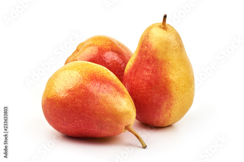Fresh Juicy Pears, isolated on a white background. Close-up