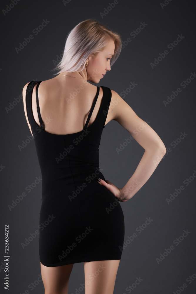 Elegant blonde on black background Elegant blonde on black background