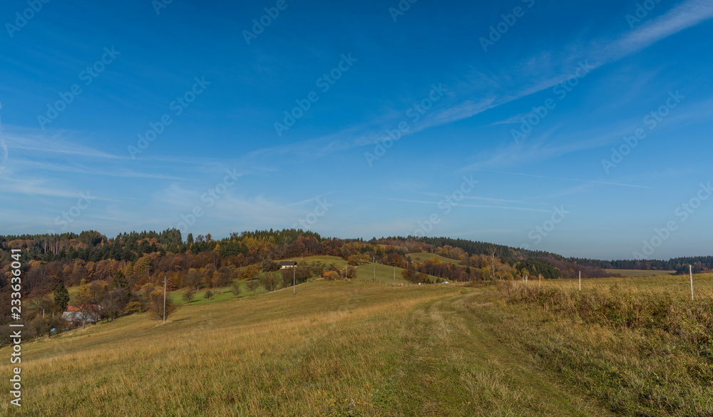 Nice autumn morning near Zitkova village in Moravia