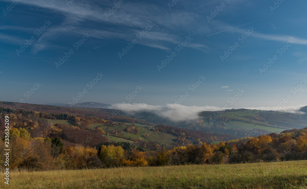 Nice morning with inversion in valley near Zitkova village
