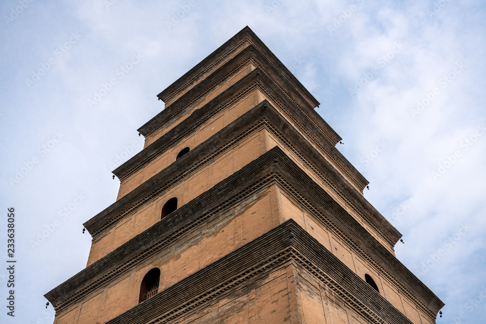 Layers of the temple at the Giant Wild Goose Pagoda