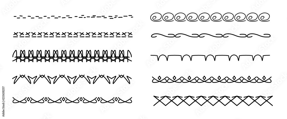 Clean minimalistic underline brush strokes isolated on white background. Clean minimalistic underline brush strokes isolated on white background.