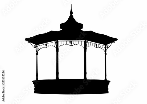 Silhouette of a charming gazebo