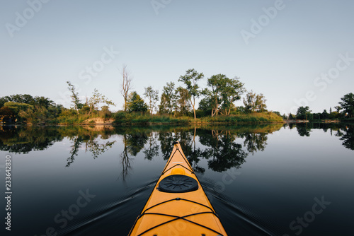 Kayaking at sunset in toronto