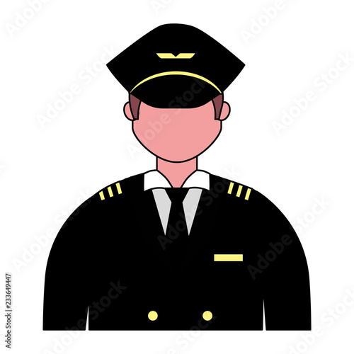 captain pilot employee labor on white background