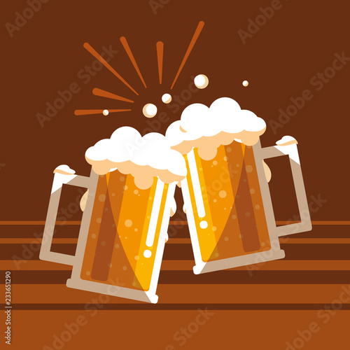 beer jars toast isolated icon