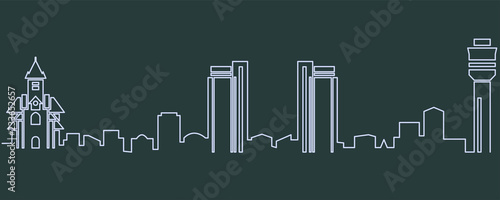 Dar Es Salaam Single Line Skyline