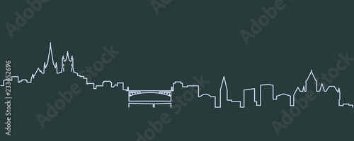 Fotografie Lausanne Single Line Skyline