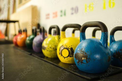 Kettlebell on the Floor at the Gym