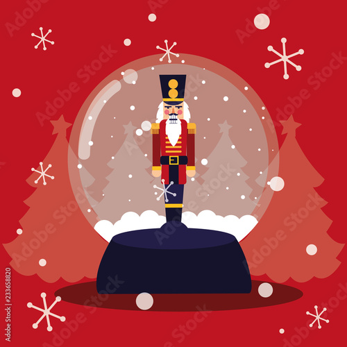 nutcracker soldier in crystal ball