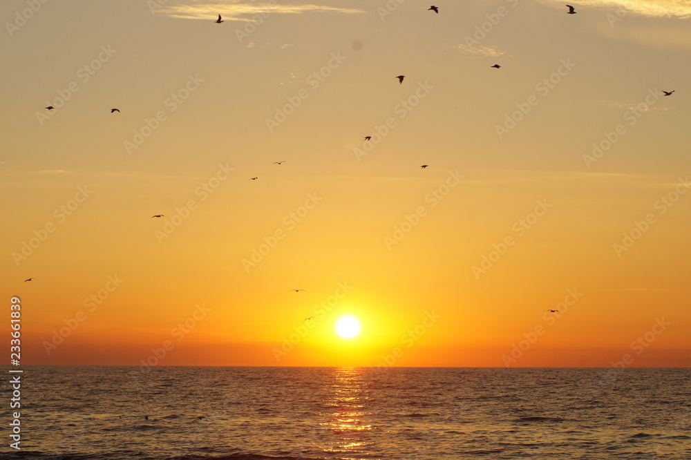 sunset over sea sunset over sea