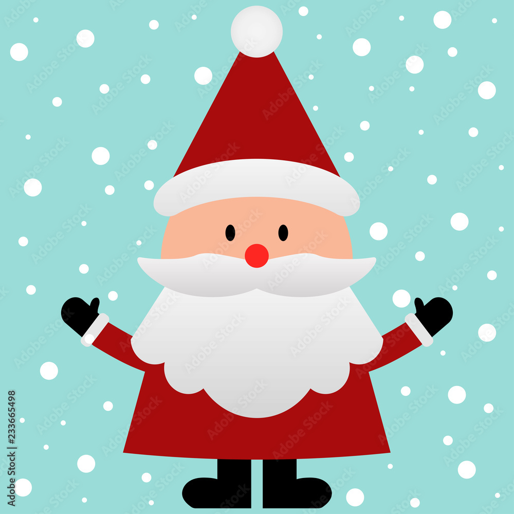 Santa Claus on a snow background