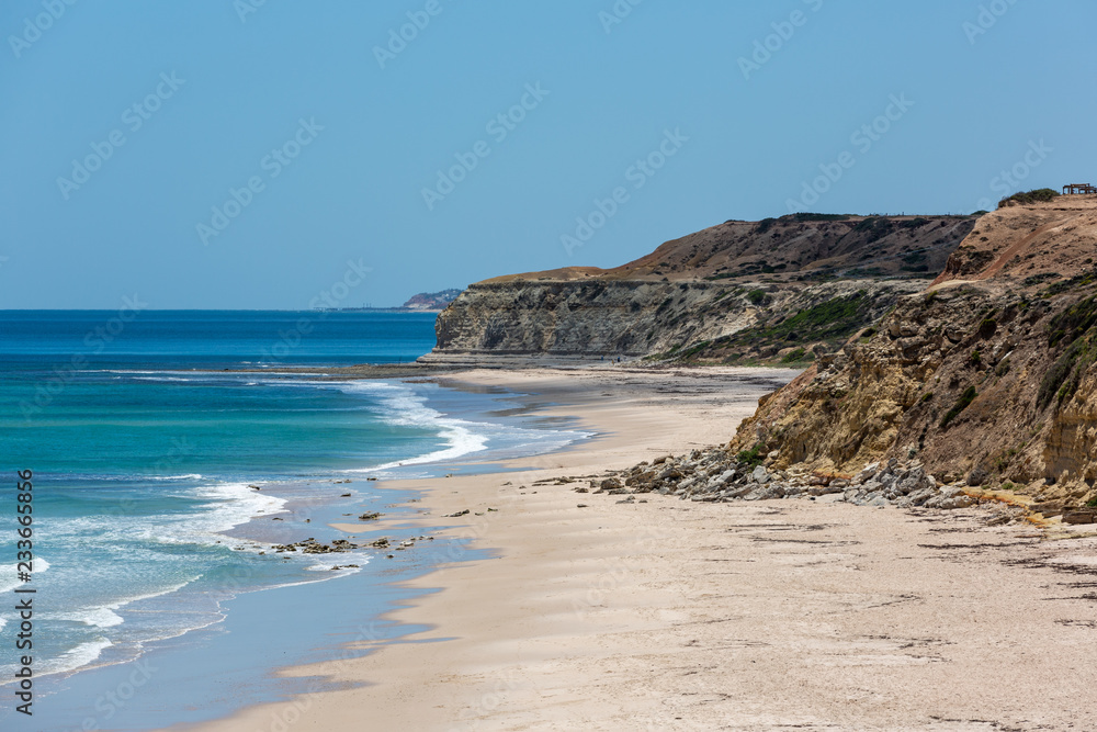 The beautiful Port Willunga beach with turquoise waters on a calm sunny day on 15th November 2018