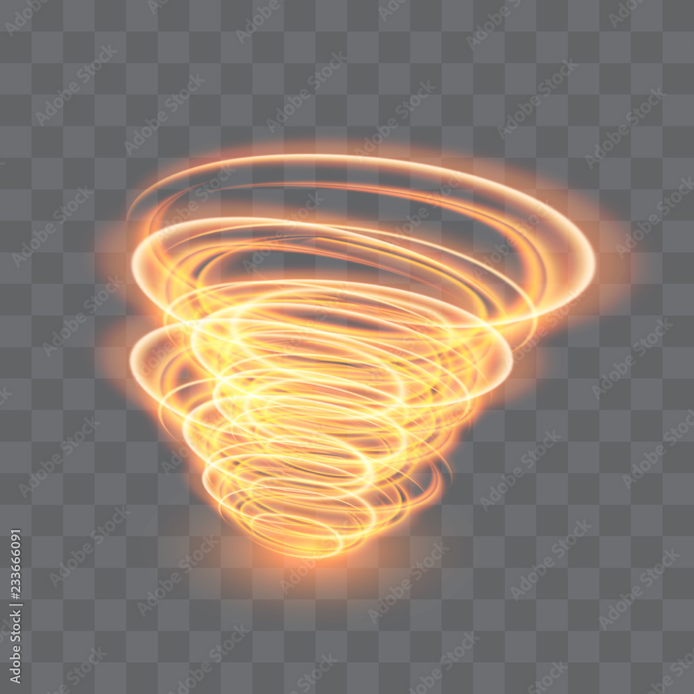 A Glowing Tornado Rotating Wind Beautiful Wind Effect Isolated On A