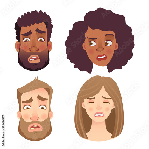 emotions of human face set