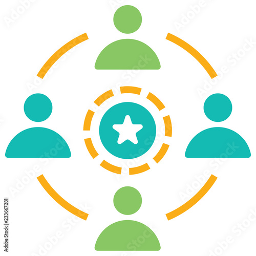 Influencing surrounding people flat illustration