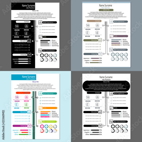 Cv resume template vector