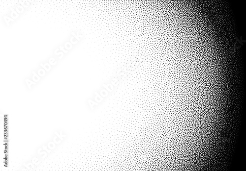 Dotwork gradient background, black and white scattered stipple dots
