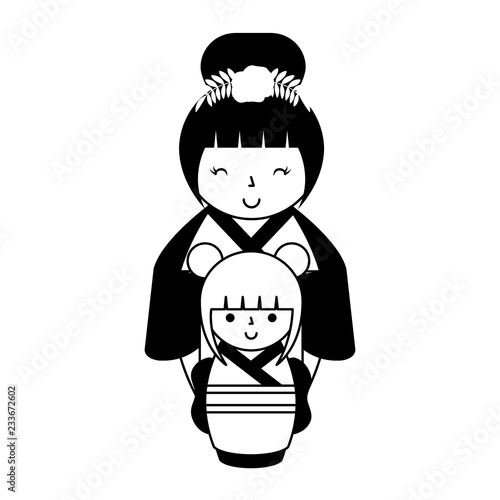 cute kokeshi dolls