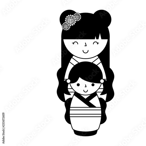 cute kokeshi dolls