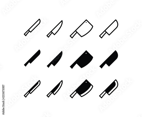 Knife Icon Logo Vector Symbol. Cleaver Icon