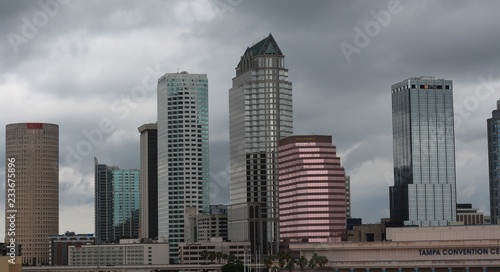 City of Tampa   Storm Gloomy City Skyline