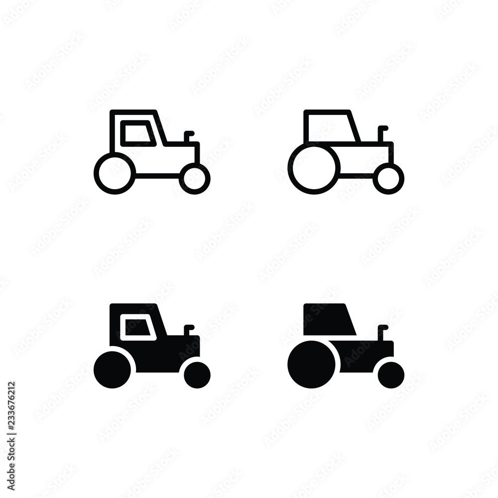 Tractor Icon Logo Vector Symbol