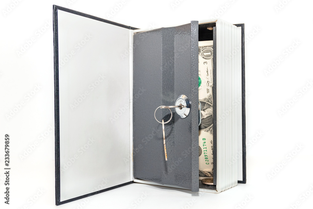 dollar bills in vault isolated on white background. open safe with money. dollar bills in vault isolated on white background. open safe with money.